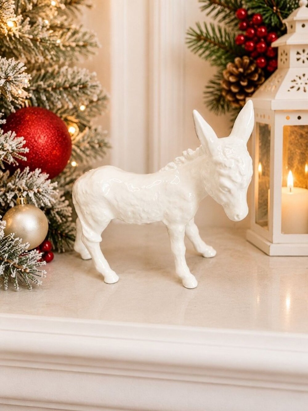 Vintage Goebel White Nativity Donkey Figurine W. Germany 5.5" Replacement Animal